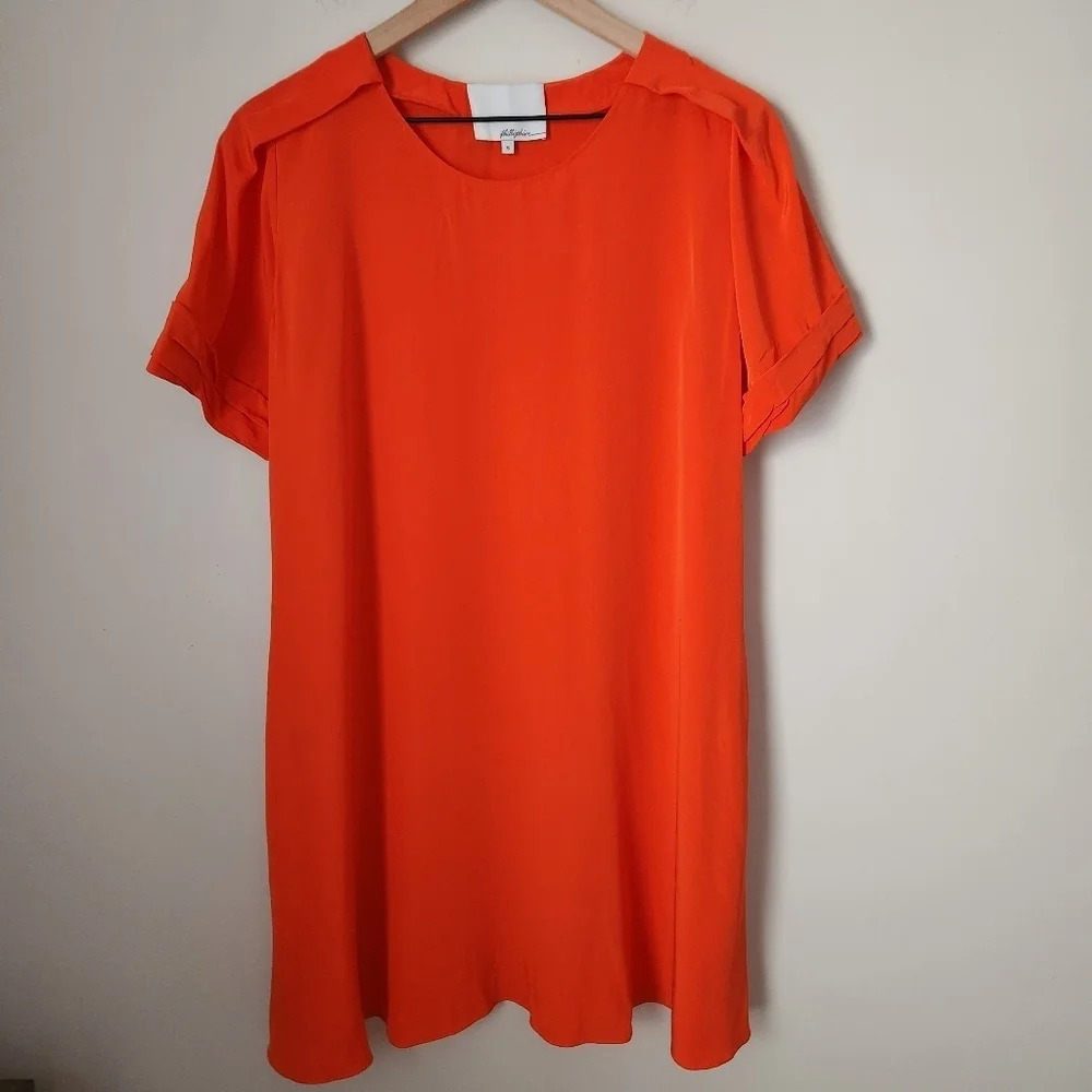 3.1 Phillip Lim | 100% Silk Short Sleeve Shift Mini Dress - Size 6 - Picture 2 of 13